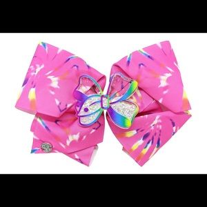 Jojo Siwa Girls Stripe tye dye and center charm Bow